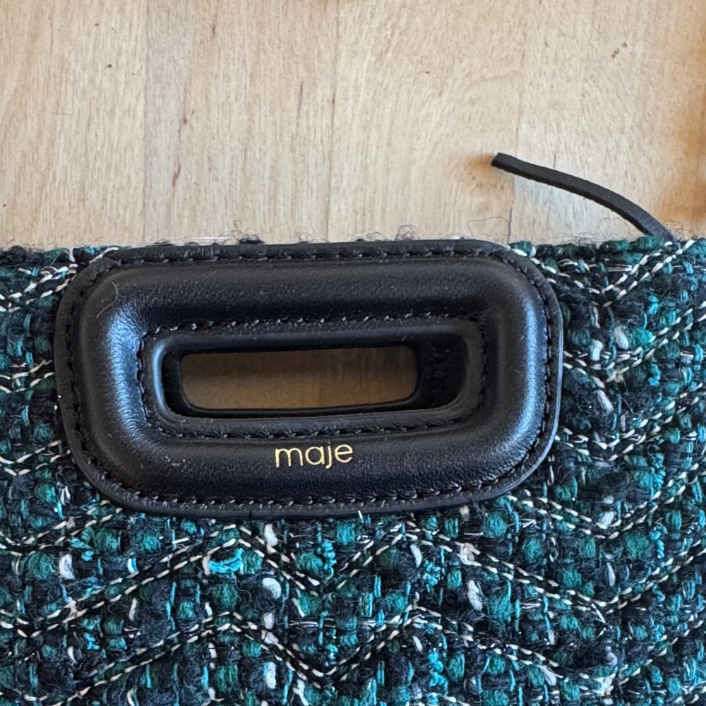NWOT Maje Black and Green Tweed Crossbody Bag - Picture 2 of 7